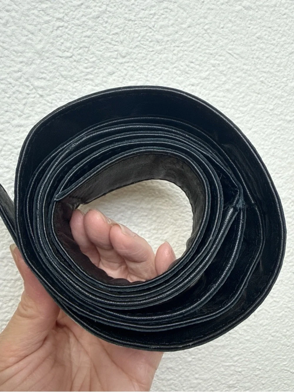 Y2k Black Leather Wrap Belt Tie Waist Obi Style Long Adjustable